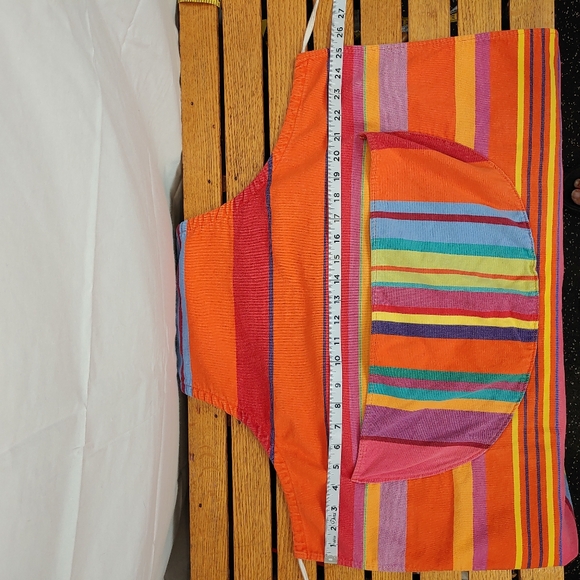Les Toiles Du Soleil French Fabric Multicolored Stripped Apron Unisex - Picture 12 of 13